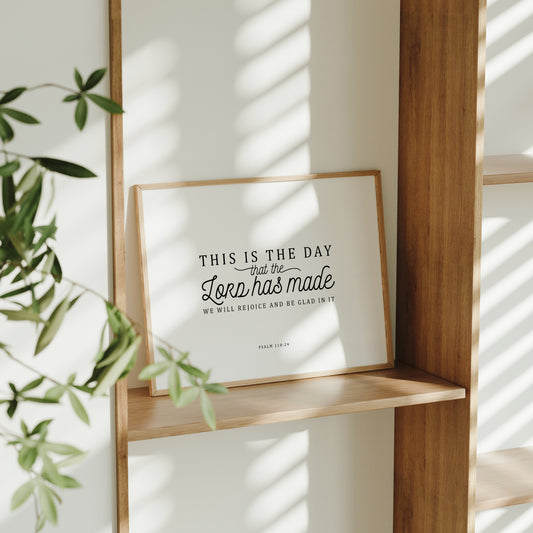 Typography Psalm 118:24 Fine Art Print