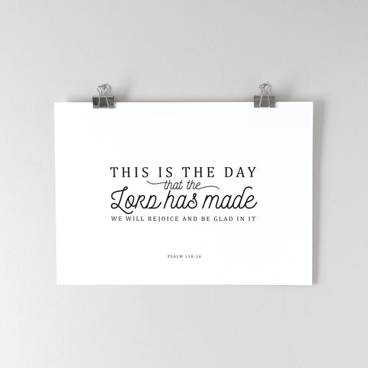 Typography Psalm 118:24 Fine Art Print